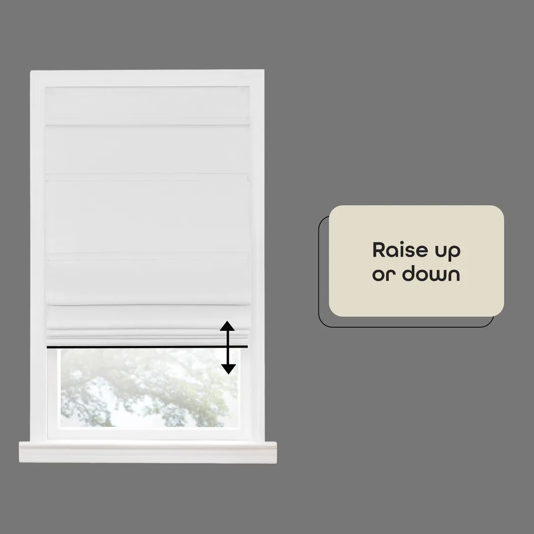 Achim Blackout Cordless Roman Shade, White, 33 in W x 64 in L, photo 5 of 7