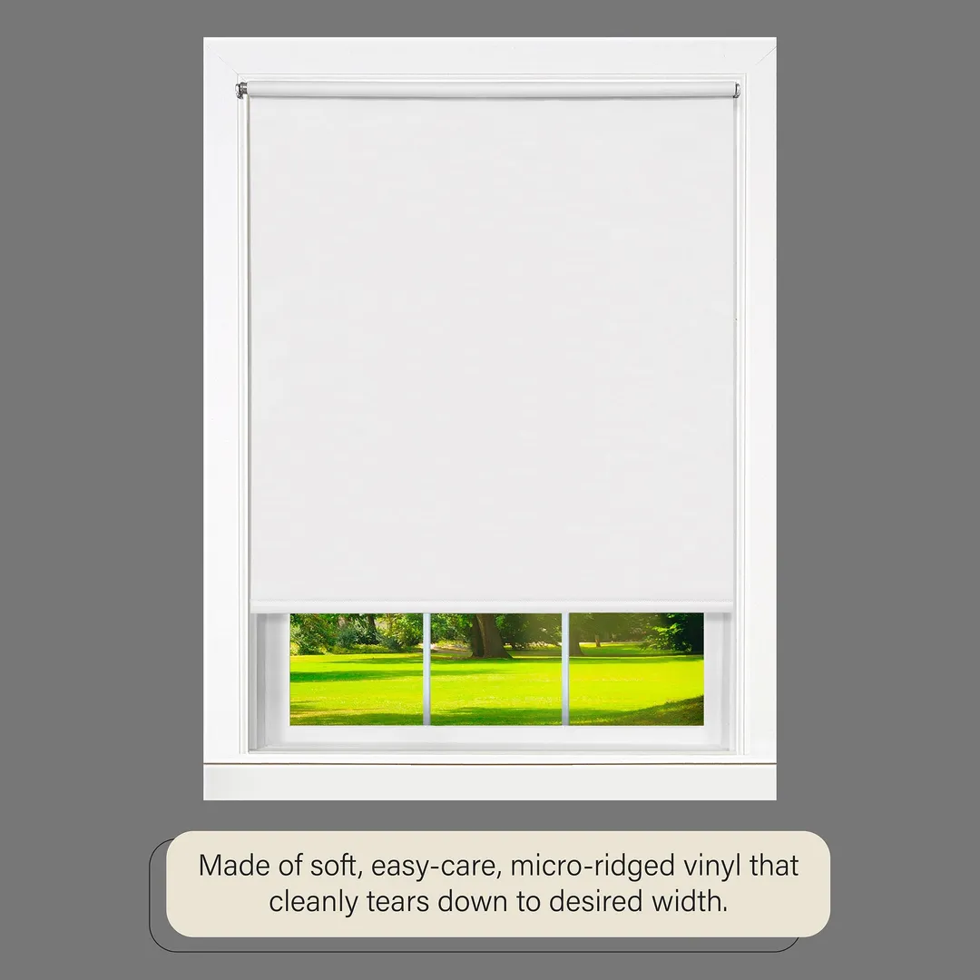 Achim Tear Down Room Darkening Shade, 73-in W x 72-in L, White Cordless Vinyl Roller Shade, photo 5 of 7