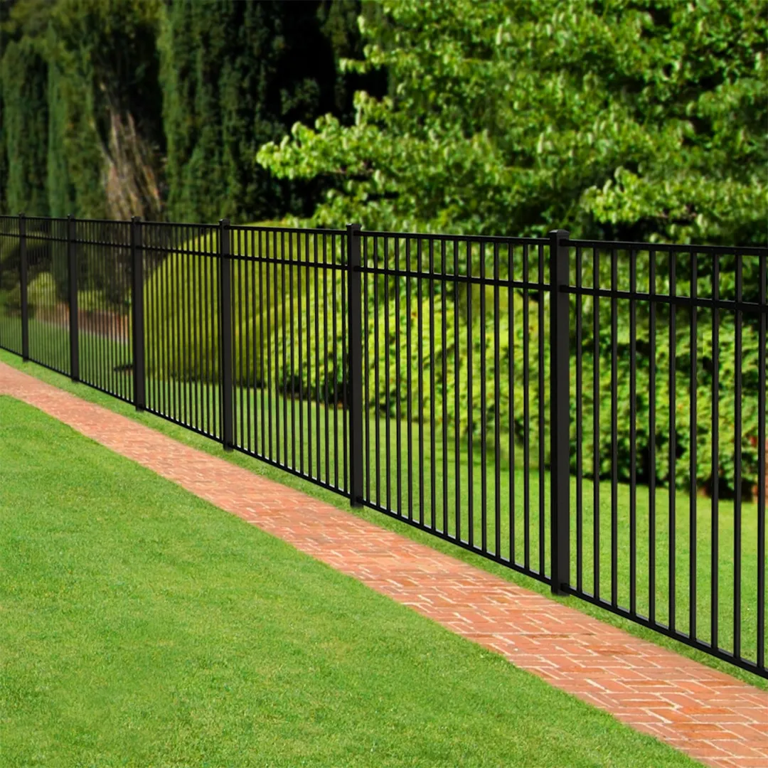 Ironcraft Berkshire 6-ft H x 2-in W Black Powder Coat Aluminum Flat-top Yard Line Fence Post, photo 2 of 7