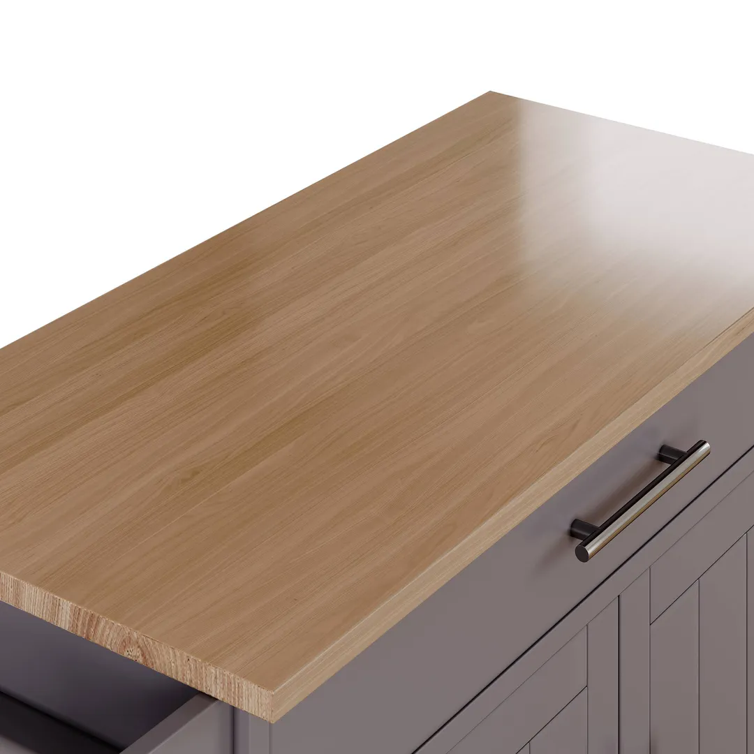 Jarenie Gray Mdf Base with Mdf Wood Top Rolling Kitchen Island (18-in x 35.1-in x 33.9-in), photo 10 of 10