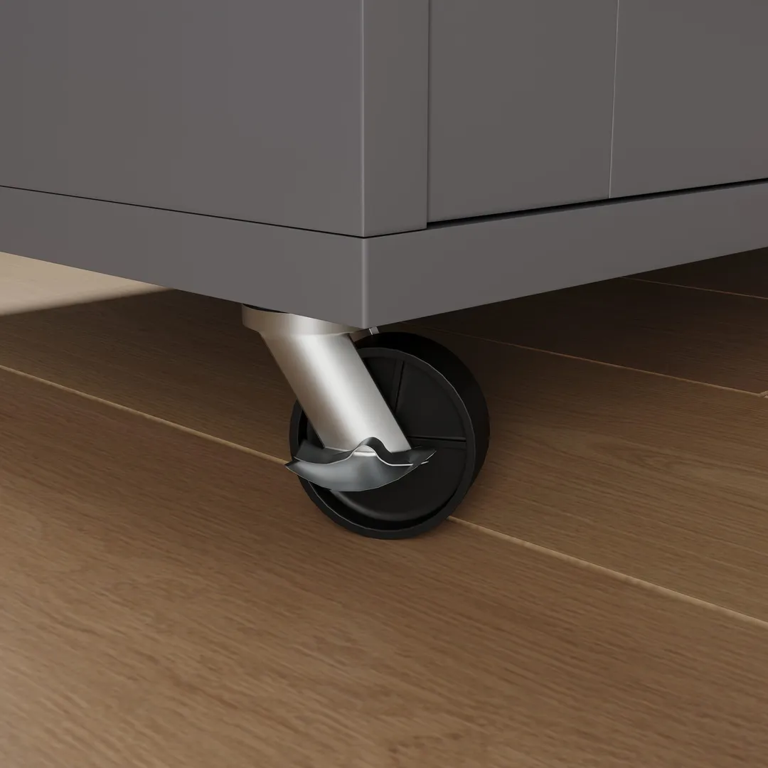Jarenie Gray Mdf Base with Mdf Wood Top Rolling Kitchen Island (15.8-in x 26-in x 35.2-in), photo 7 of 10