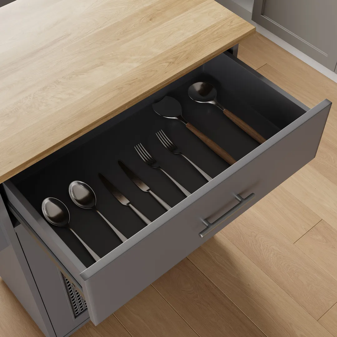 Jarenie Gray Mdf Base with Mdf Wood Top Rolling Kitchen Island (15.8-in x 26-in x 35.2-in), photo 5 of 10