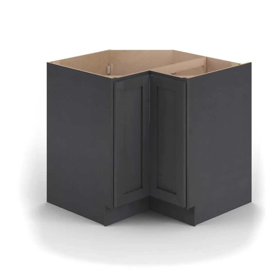 Valleywood Cabinetry 36-in W x 34.5-in H x 36-in D Ideal Gray Birch Lazy Susan Corner Base Ready To Assemble Plywood Cabinet (Flat Panel Shaker Style), photo 3 of 11