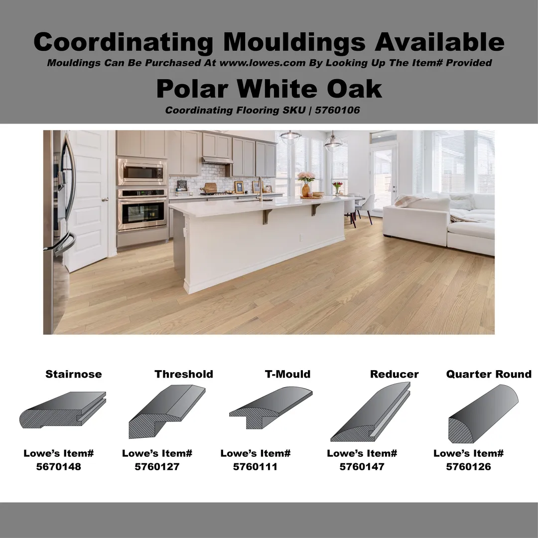 Green Leaf Polar White Oak 3/4-in T x 5-in W Smooth/Traditional Solid Hardwood Flooring ( 20-sq ft / Carton ), photo 5 of 5