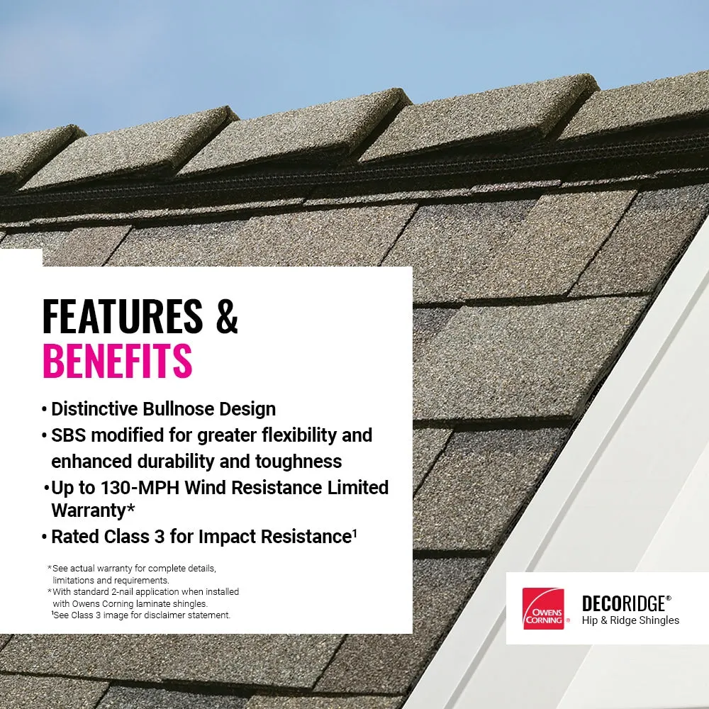 Owens Corning DecoRidge 10 in. Desert Tan Hip & Ridge Asphalt Shingles (20 Linear Ft. per Bundle), photo 7 of 8