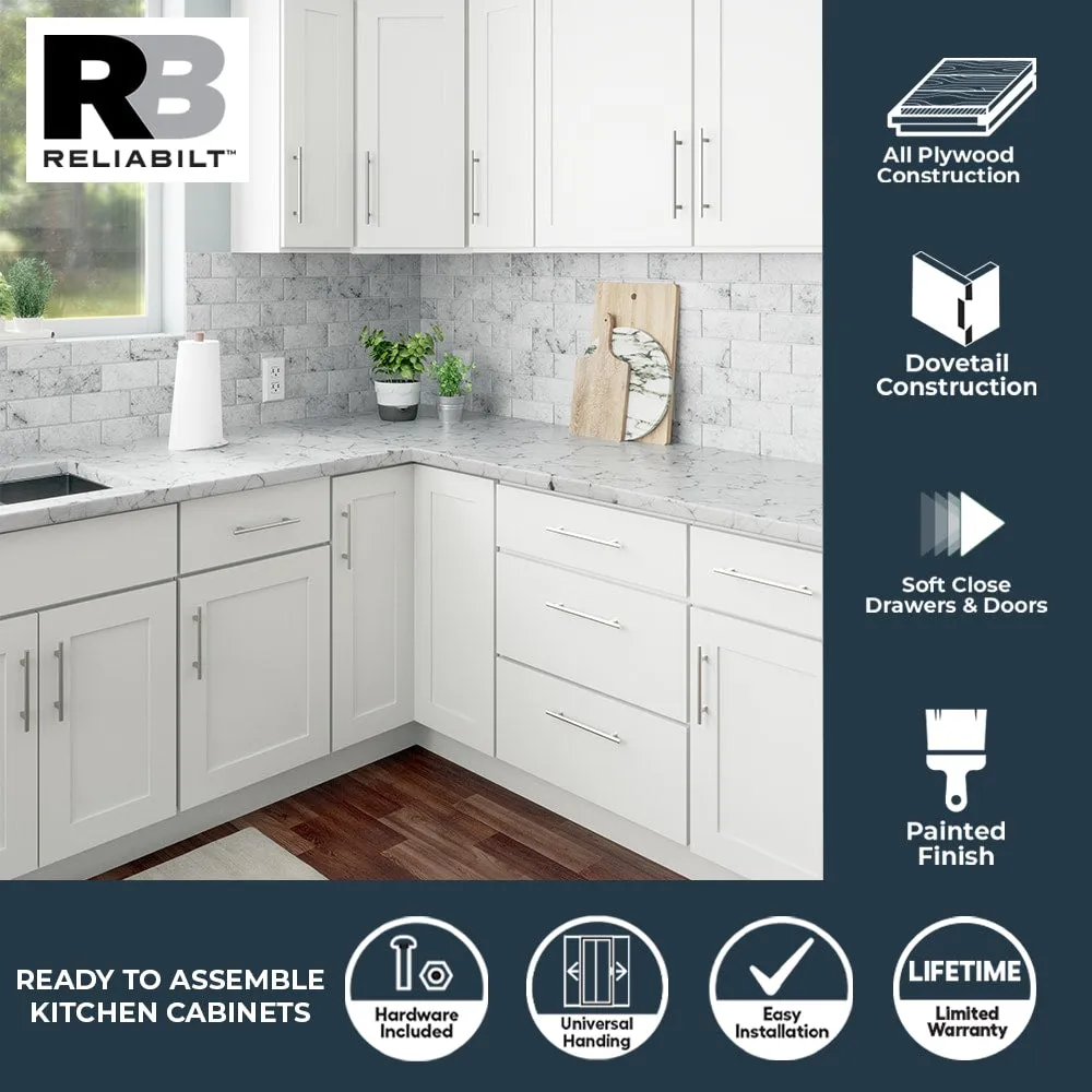 RELIABILT Fairplay 12-in W x 34.5-in H x 24-in D White Shaker Base Kitchen Cabinet, Ready to Assemble, Plywood Construction, photo 2 of 7