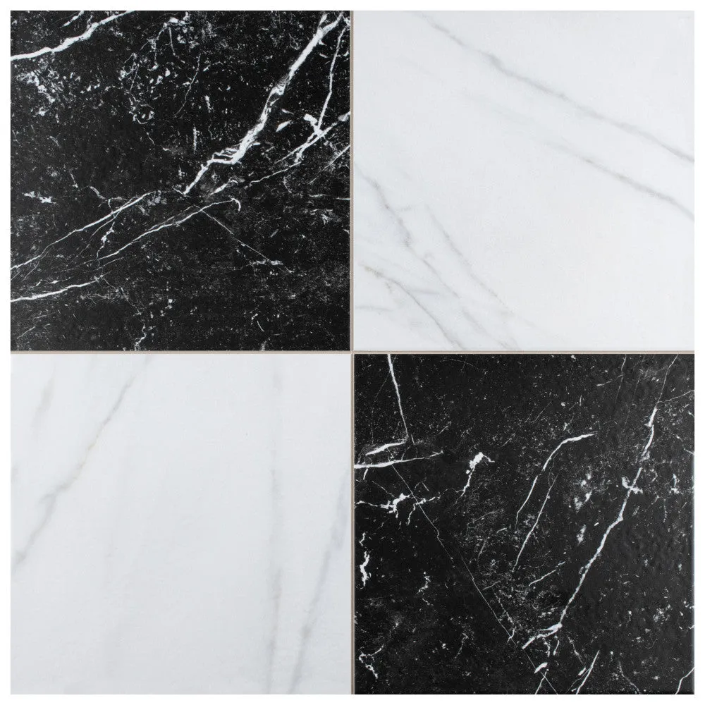 Merola Tile Merzoni Checker Ruzzini 17-7/8 in. x 17-7/8 in. Porcelain Floor and Wall Tile (11.1 sq. ft./Case), photo 8 of 9