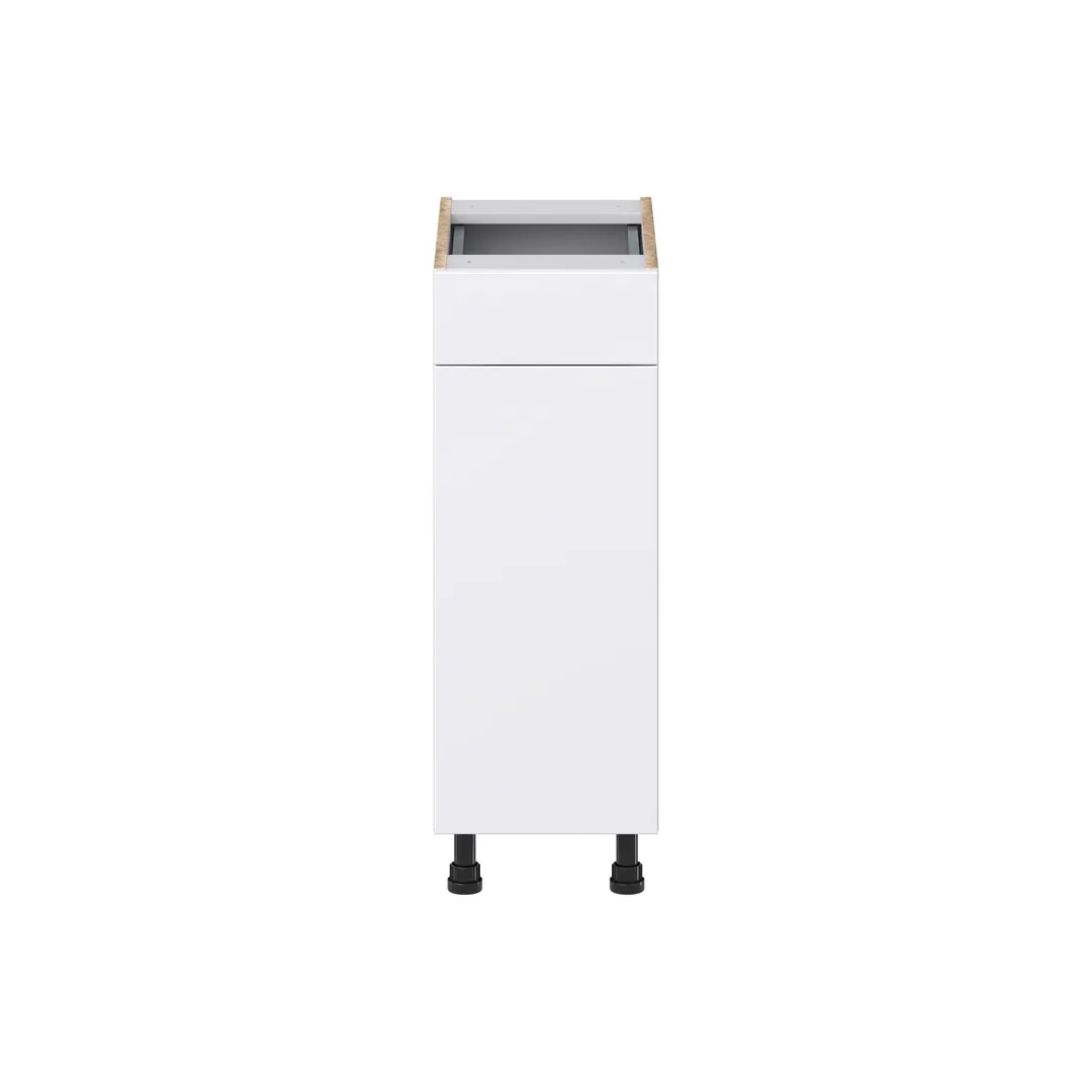 Hugo&Borg Lasalle 12-in W x 34.5-in H x 21-in D Bright White Slab 1-Drawer Base Fully Assembled Cabinet (Flat Panel Slab Door Style), photo 7 of 13