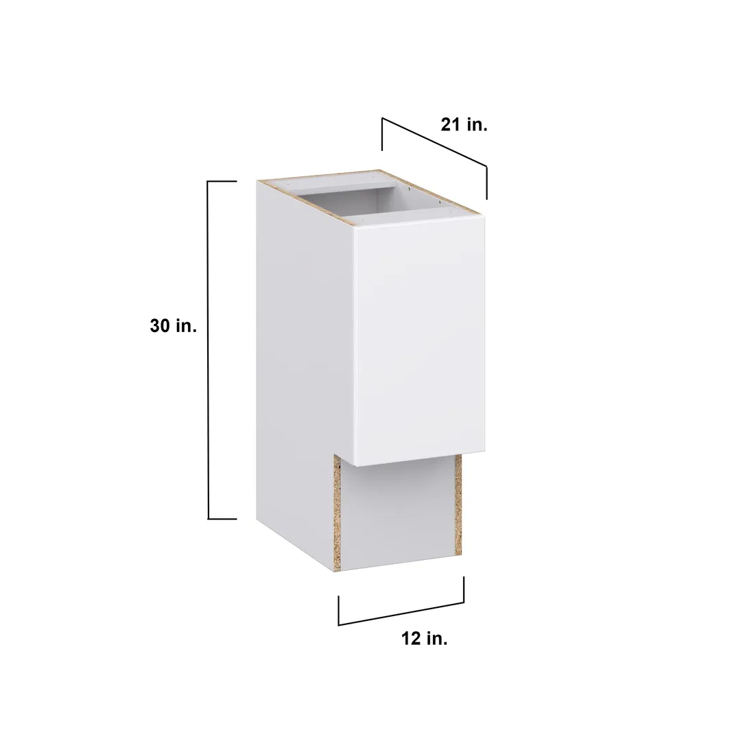Hugo&Borg Lasalle 12-in W x 34.5-in H x 21-in D Bright White Slab Base Fully Assembled Cabinet (Flat Panel Slab Door Style), photo 4 of 13