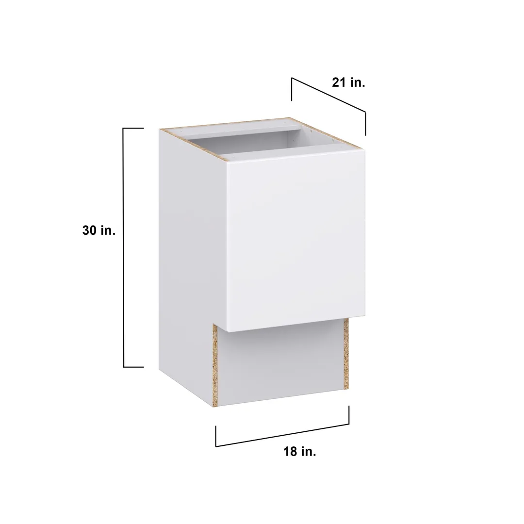 Hugo&Borg Lasalle 18-in W x 34.5-in H x 21-in D Bright White Slab Base Fully Assembled Cabinet (Flat Panel Slab Door Style), photo 4 of 13
