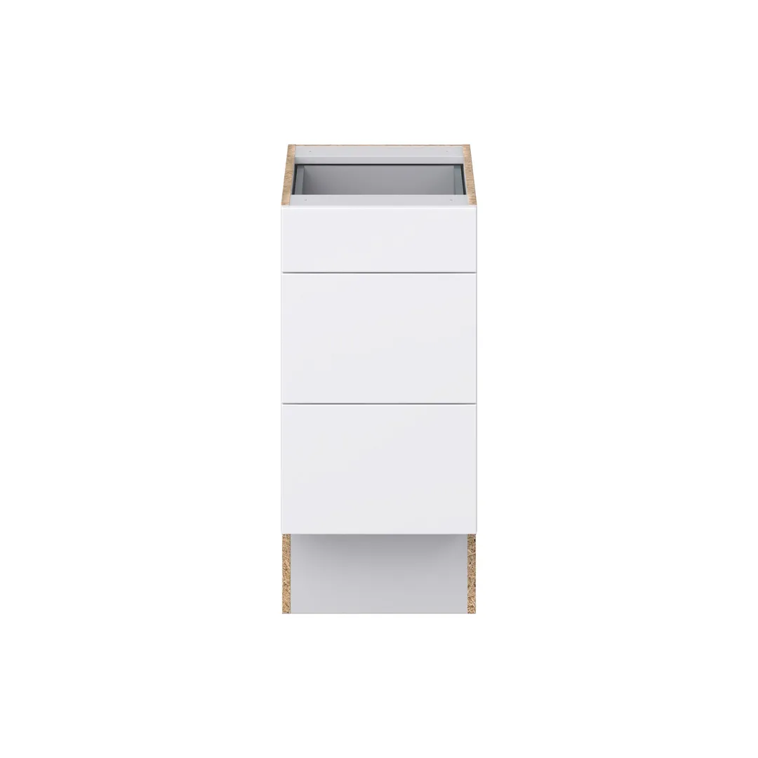 Hugo&Borg Lasalle 15-in W x 32.5-in H x 25-in D Bright White Slab 3-Drawer Base Fully Assembled Cabinet (Flat Panel Style), photo 7 of 13