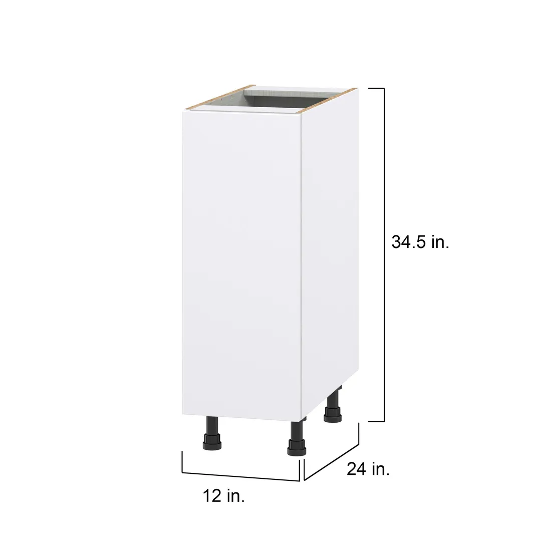 Hugo&Borg Lasalle 12-in W x 34.5-in H x 24-in D Bright White Slab Base Fully Assembled Cabinet (Flat Panel Slab Door Style), photo 4 of 13