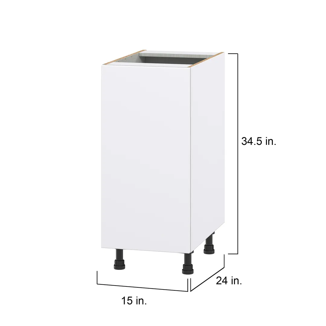 Hugo&Borg Lasalle 15-in W x 34.5-in H x 24-in D Bright White Slab 3-Drawers Base Fully Assembled Cabinet (Flat Panel Slab Style), photo 4 of 13
