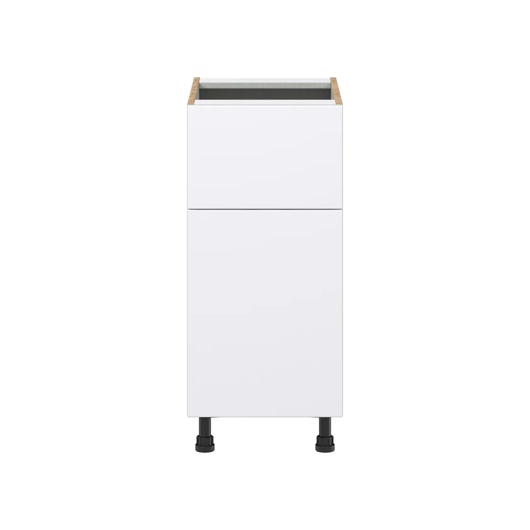 Hugo&Borg Lasalle 15-in W x 34.5-in H x 24-in D Bright White Slab 1-Drawer Base Fully Assembled Cabinet (Flat Panel Slab Style), photo 7 of 13