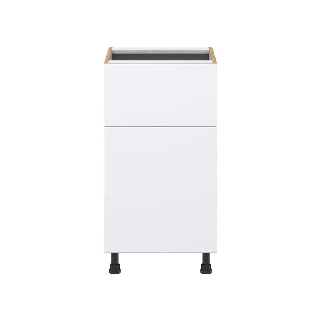Hugo&Borg Lasalle 18-in W x 34.5-in H x 24-in D Bright White Slab 1-Drawer Base Fully Assembled Cabinet (Flat Panel Slab Style), photo 7 of 13