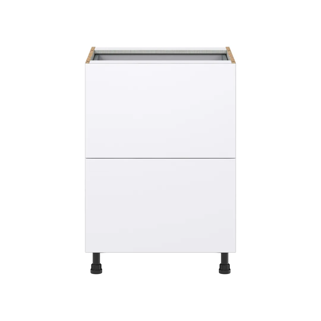 Hugo&Borg Lasalle 24-in W x 34.5-in H x 24-in D Bright White Slab 3-Drawer Base Fully Assembled Cabinet (Flat Panel Style), photo 7 of 13