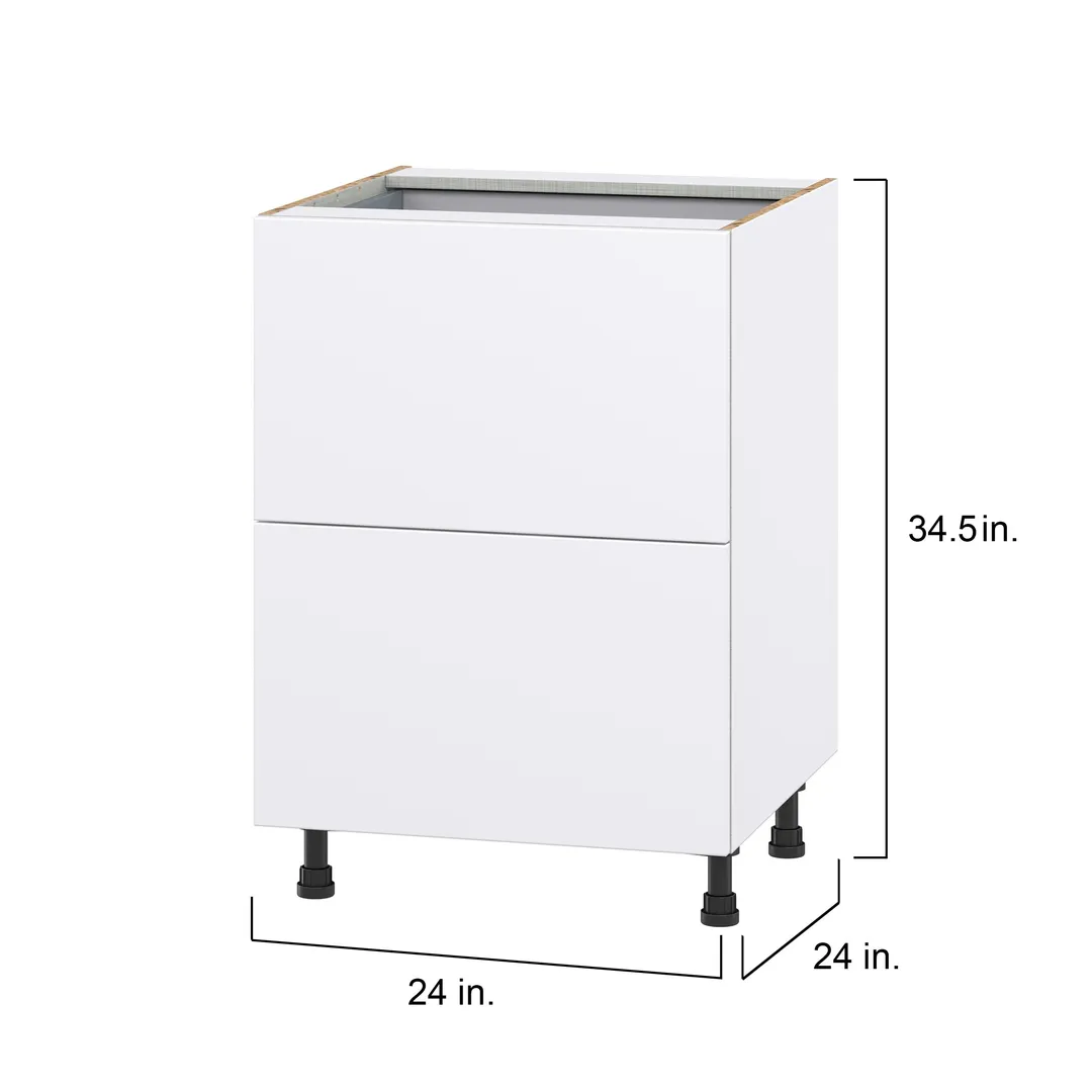 Hugo&Borg Lasalle 24-in W x 34.5-in H x 24-in D Bright White Slab 3-Drawer Base Fully Assembled Cabinet (Flat Panel Style), photo 4 of 13
