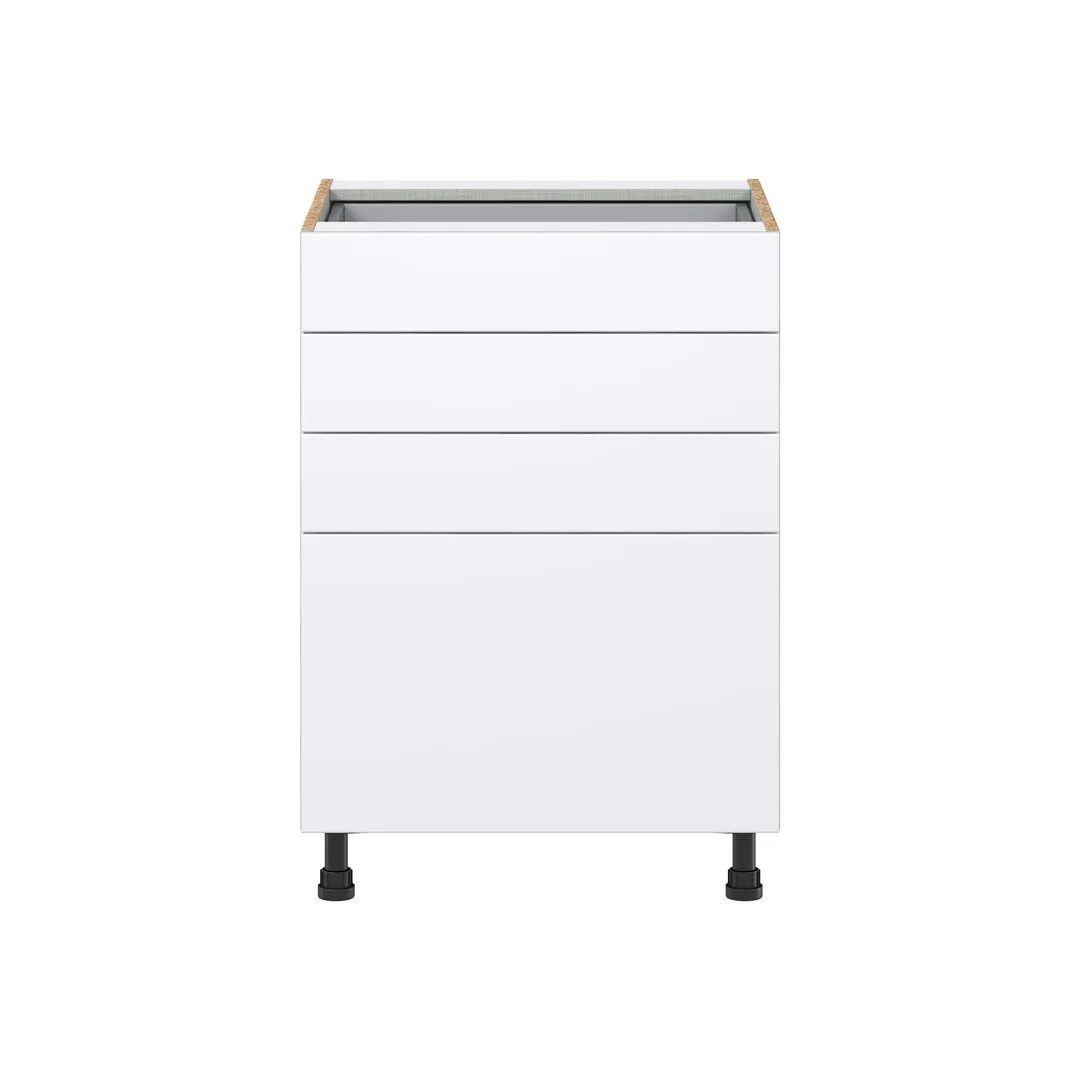 Hugo&Borg Lasalle 24-in W x 34.5-in H x 24-in D Bright White Slab 4-Drawer Base Fully Assembled Cabinet (Flat Panel Style), photo 7 of 13