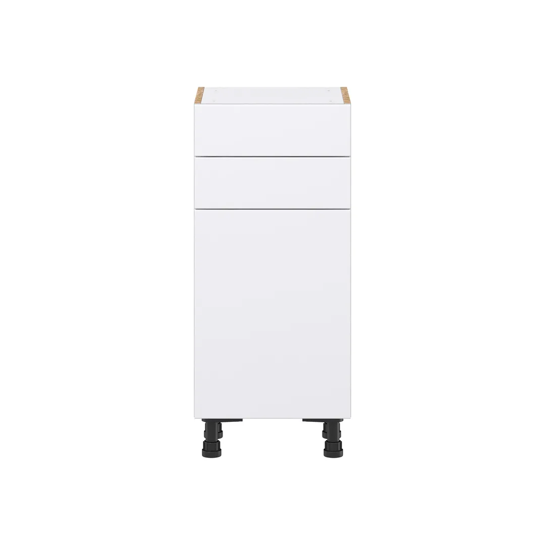 Hugo&Borg Lasalle 15-in W x 34.5-in H x 14-in D Bright White Slab 2-Drawers Base Fully Assembled Cabinet (Flat Panel Slab Style), photo 7 of 13