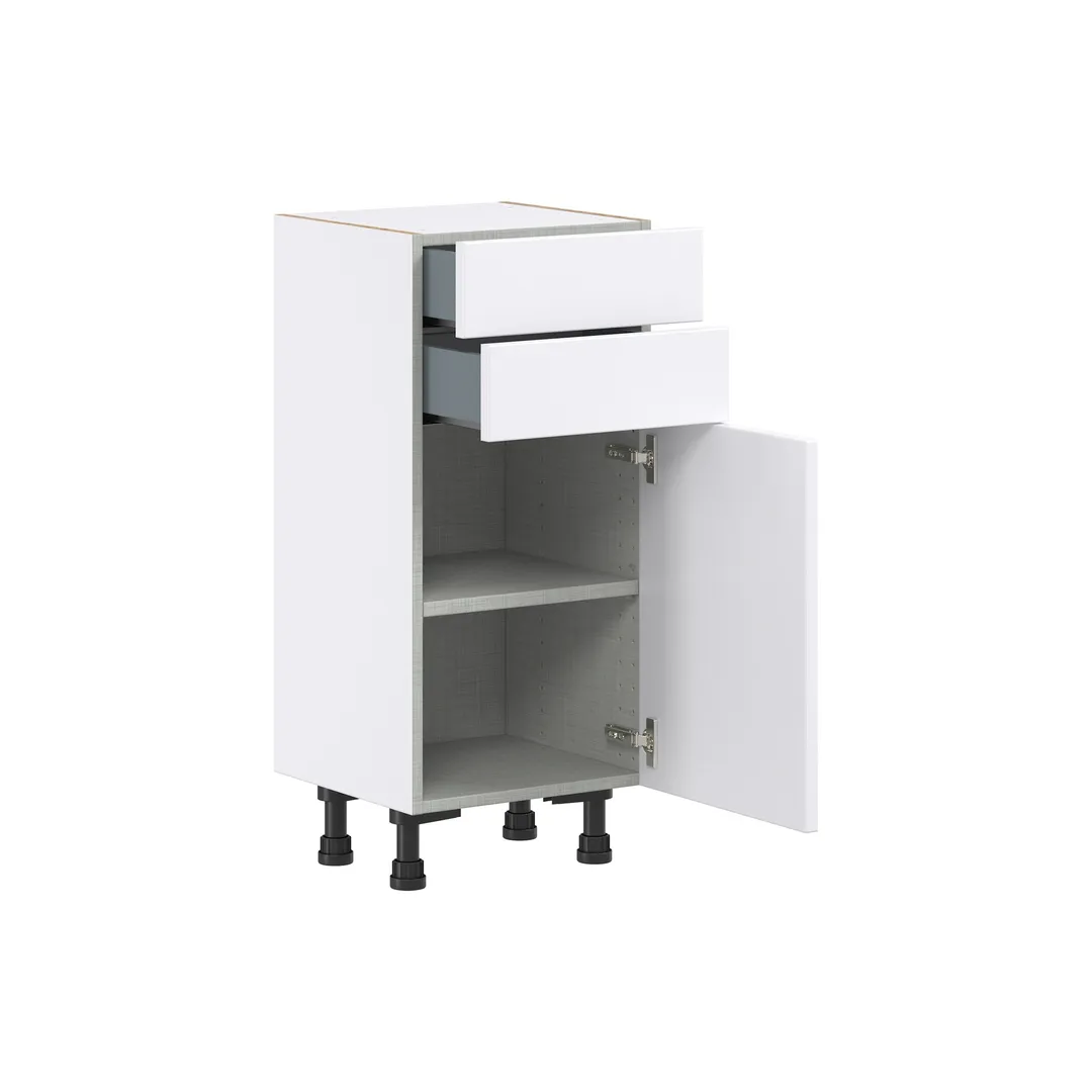 Hugo&Borg Lasalle 15-in W x 34.5-in H x 14-in D Bright White Slab 2-Drawers Base Fully Assembled Cabinet (Flat Panel Slab Style), photo 6 of 13