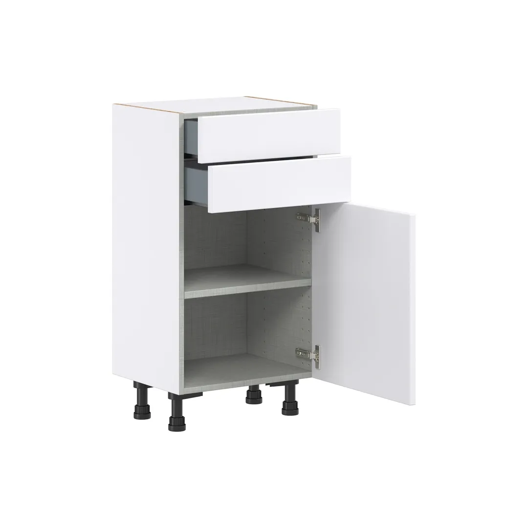 Hugo&Borg Lasalle 18-in W x 34.5-in H x 14-in D Bright White Slab 2-Drawers Base Fully Assembled Cabinet (Flat Panel Slab Style), photo 6 of 13