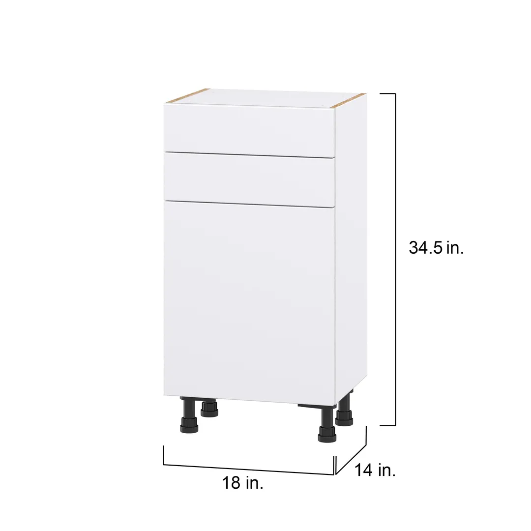 Hugo&Borg Lasalle 18-in W x 34.5-in H x 14-in D Bright White Slab 2-Drawers Base Fully Assembled Cabinet (Flat Panel Slab Style), photo 4 of 13