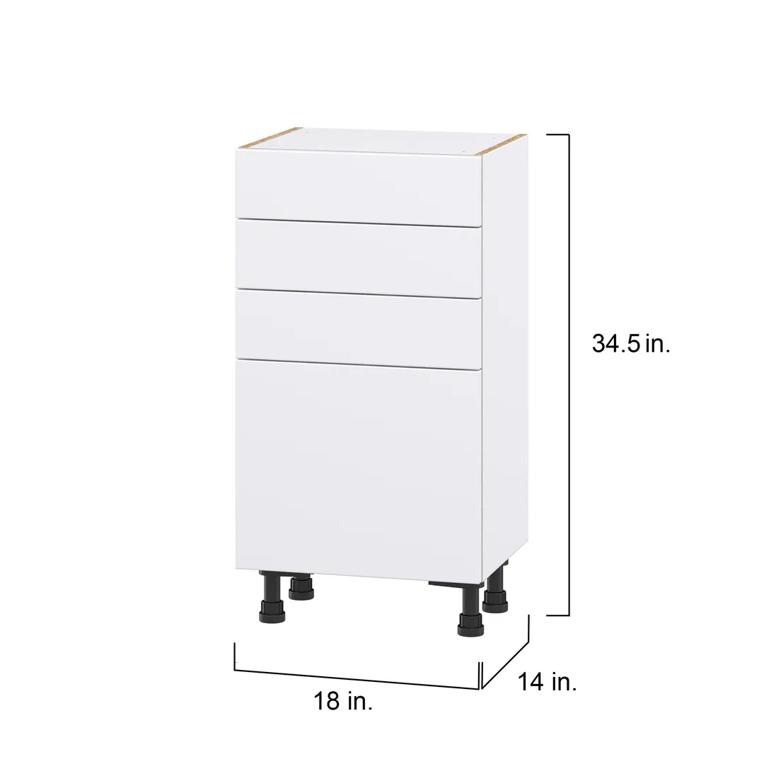 Hugo&Borg Lasalle 18-in W x 34.5-in H x 14-in D Bright White Slab 3-Drawers Base Fully Assembled Cabinet (Flat Panel Slab Style), photo 4 of 13