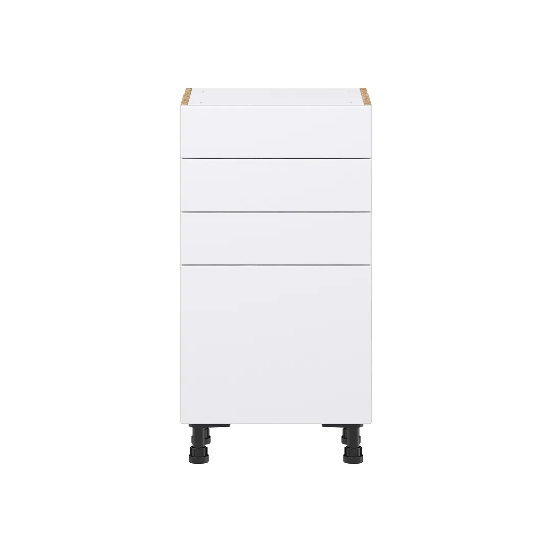 Hugo&Borg Lasalle 18-in W x 34.5-in H x 14-in D Bright White Slab 3-Drawers Base Fully Assembled Cabinet (Flat Panel Slab Style), photo 7 of 13