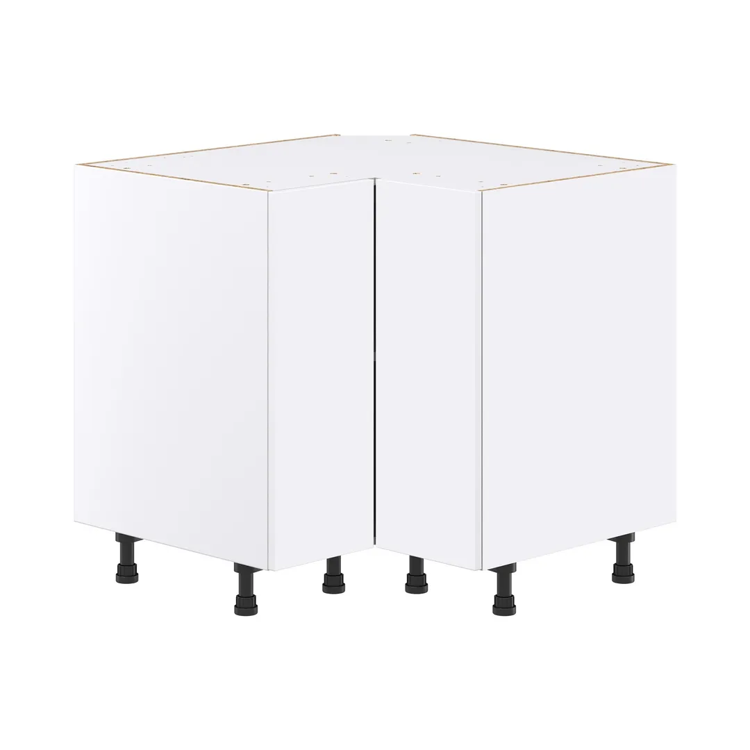 Hugo&Borg Lasalle 36-in W x 34.5-in H x 36-in D Bright White Slab Lazy Susan Corner Base Fully Assembled Cabinet (Flat Panel Slab Style), photo 7 of 13