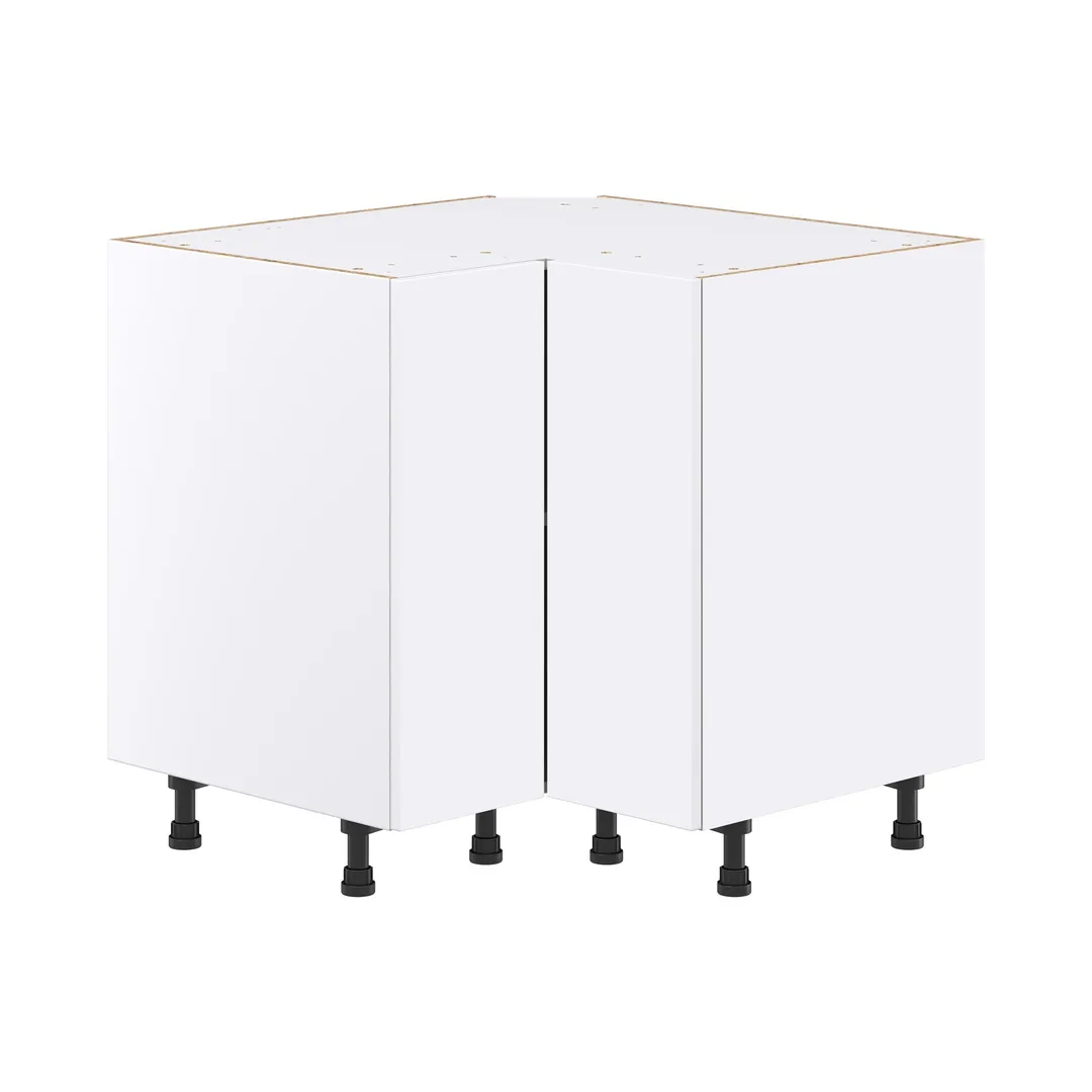 Hugo&Borg Lasalle 36-in W x 34.5-in H x 36-in D Bright White Slab Lazy Susan Corner Base Fully Assembled Cabinet (Flat Panel Slab Style), photo 7 of 13