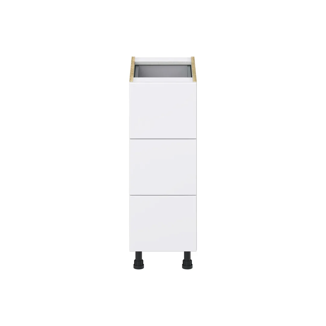 Hugo&Borg Lasalle 12-in W x 34.5-in H x 24-in D Bright White Slab 4-Drawer Base Fully Assembled Cabinet (Flat Panel Style), photo 7 of 13