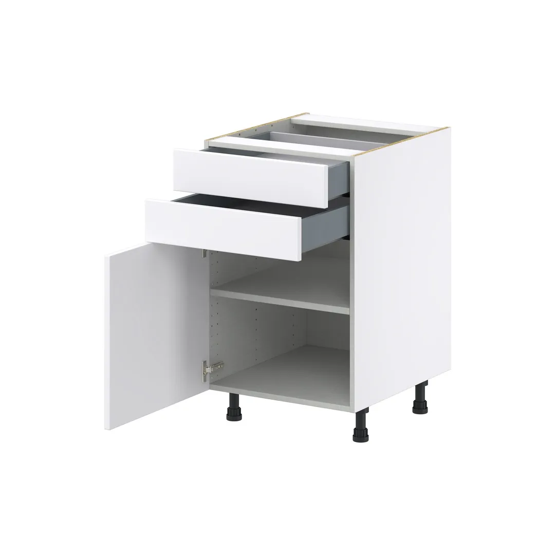 Hugo&Borg Lasalle 21-in W x 34.5-in H x 24-in D Bright White Slab 2-Drawers Base Fully Assembled Cabinet (Flat Panel Slab Style), photo 6 of 13