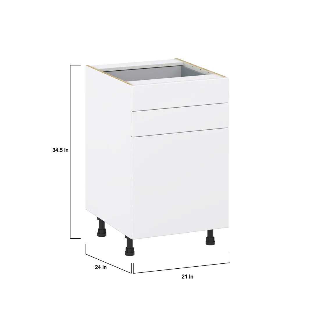Hugo&Borg Lasalle 21-in W x 34.5-in H x 24-in D Bright White Slab 2-Drawers Base Fully Assembled Cabinet (Flat Panel Slab Style), photo 4 of 13