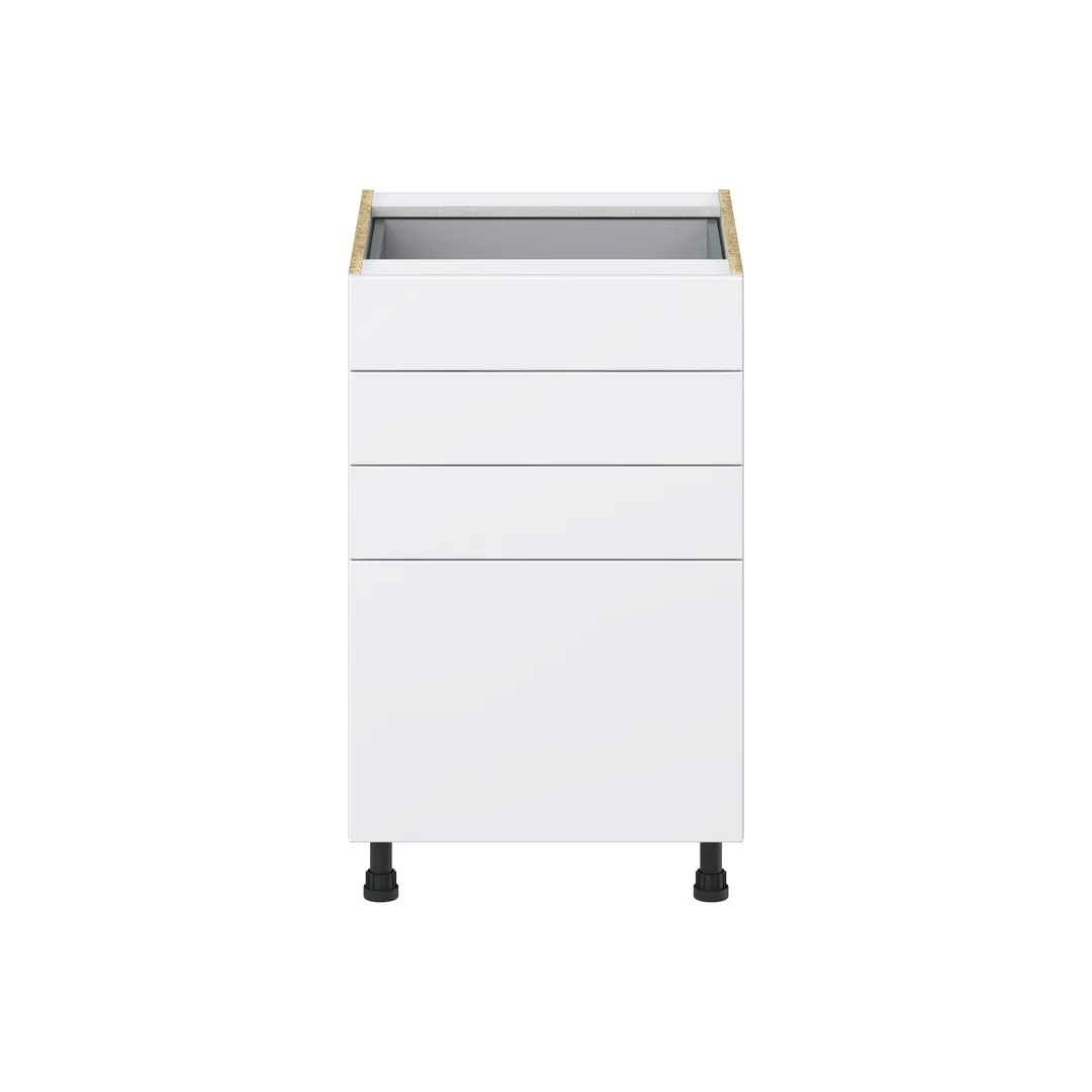Hugo&Borg Lasalle 21-in W x 34.5-in H x 24-in D Bright White Slab 4-Drawer Base Fully Assembled Cabinet (Flat Panel Style), photo 7 of 13