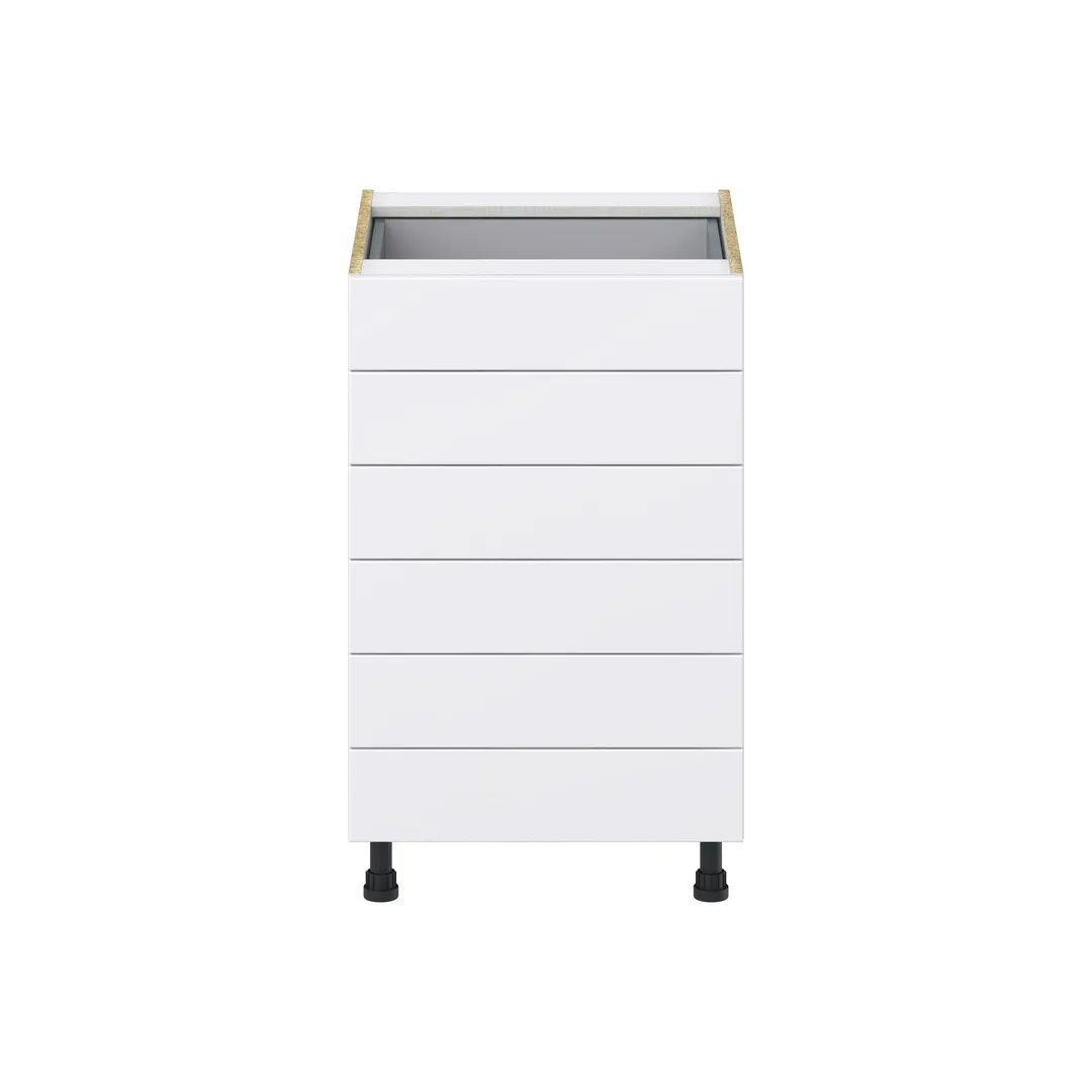 Hugo&Borg Lasalle 21-in W x 34.5-in H x 24-in D Bright White Slab 6-Drawer Base Fully Assembled Cabinet (Flat Panel Style), photo 7 of 13