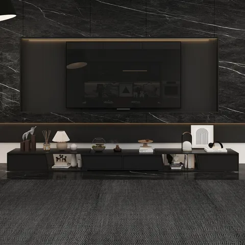 Modern/Contemporary Black Tv Cabinet (Accommodates TVs more than 70-in)