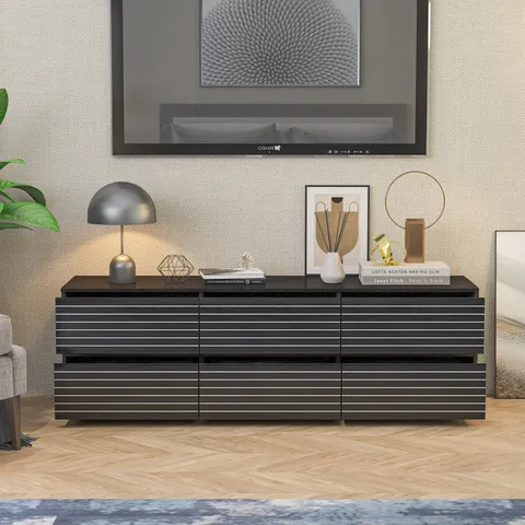 Modern/Contemporary Black TV Cabinet (Accommodates TVs up to 70-in)