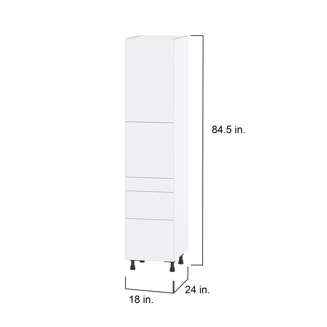 Hugo&Borg Lasalle 18-in W x 84.5-in H x 24-in D Bright White Slab 5-Drawer Pantry Fully Assembled Cabinet (Flat Panel Slab Style), photo 4 of 13