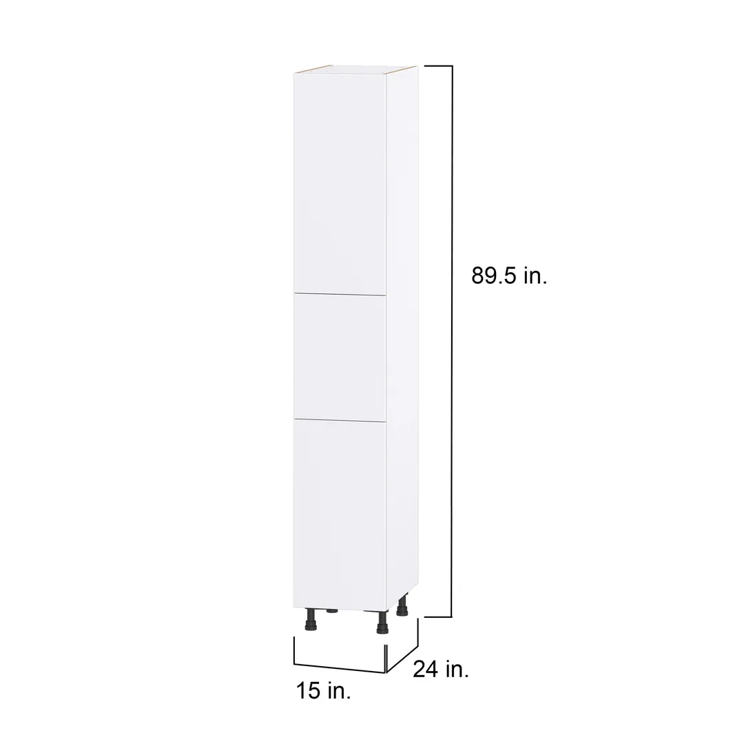 Hugo&Borg Lasalle 15-in W x 89.5-in H x 24-in D Bright White Slab Pantry Fully Assembled Cabinet (Flat Panel Slab Door Style), photo 4 of 13