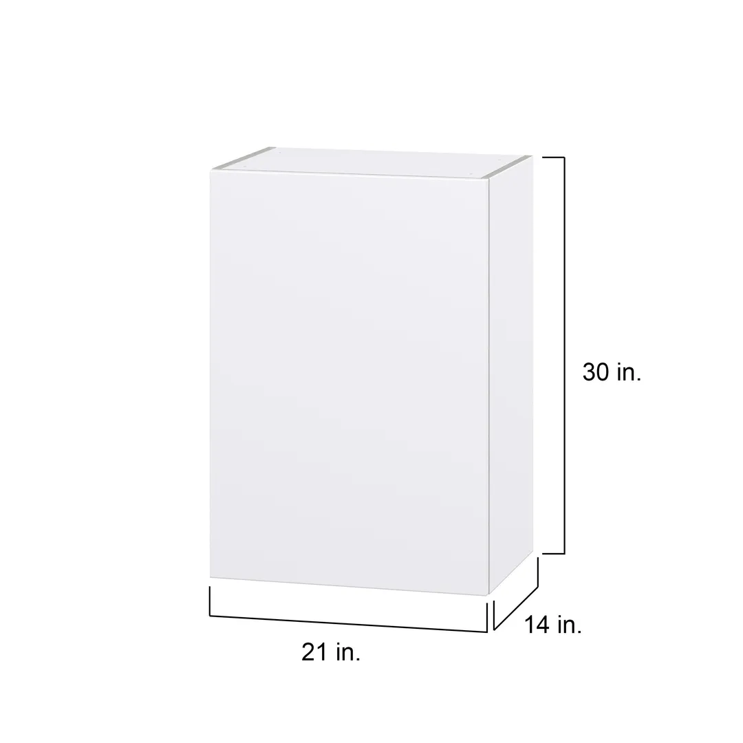 Hugo&Borg Lasalle 21-in W x 30-in H x 14-in D Bright White Slab Wall Fully Assembled Cabinet (Flat Panel Slab Door Style), photo 4 of 13