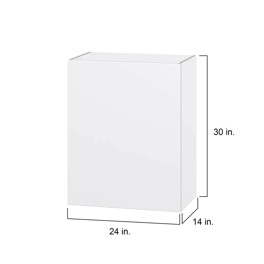 Hugo&Borg Lasalle 24-in W x 30-in H x 14-in D Bright White Slab Wall Fully Assembled Cabinet (Flat Panel Slab Door Style), photo 4 of 13