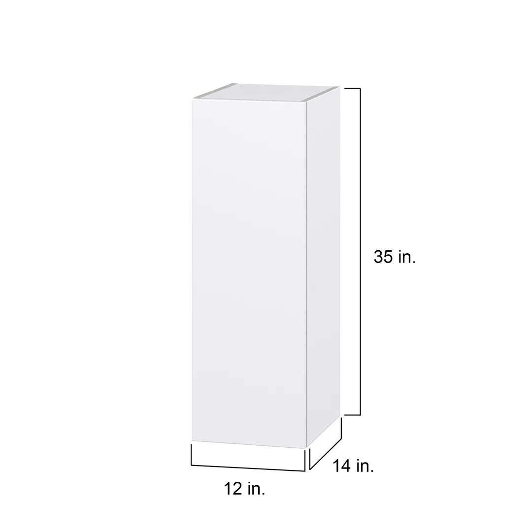 Hugo&Borg Lasalle 12-in W x 35-in H x 14-in D Bright White Slab Wall Fully Assembled Cabinet (Flat Panel Slab Door Style), photo 4 of 13