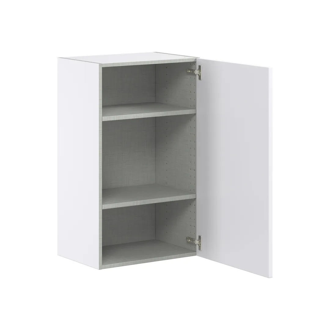 Hugo&Borg Lasalle 21-in W x 35-in H x 14-in D Bright White Slab Wall Fully Assembled Cabinet (Flat Panel Slab Door Style), photo 6 of 13