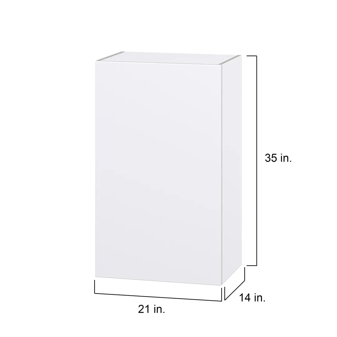 Hugo&Borg Lasalle 21-in W x 35-in H x 14-in D Bright White Slab Wall Fully Assembled Cabinet (Flat Panel Slab Door Style), photo 4 of 13