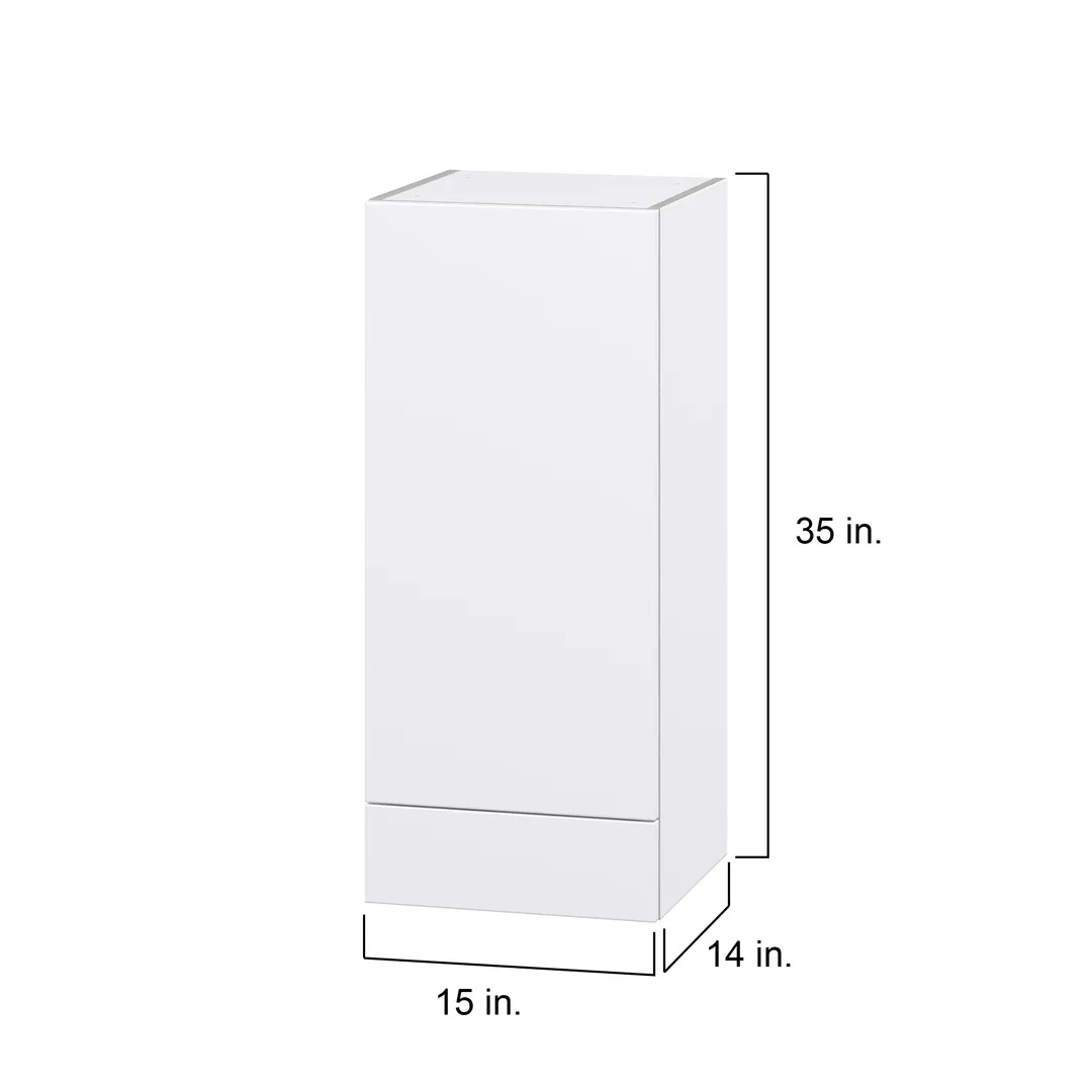 Hugo&Borg Lasalle 15-in W x 35-in H x 14-in D Bright White Slab 1-Drawer Wall Fully Assembled Cabinet (Flat Panel Slab Style), photo 4 of 13