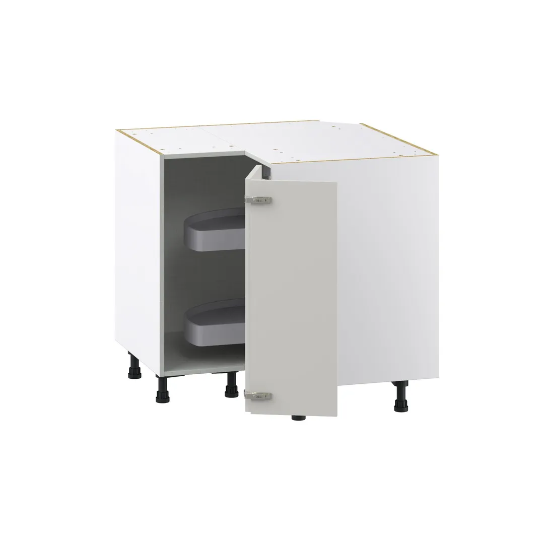 Hugo&Borg Belcourt 36-in W x 34.5-in H x 36-in D Gray Painted Lazy Susan Corner Base Fully Assembled Cabinet (Recessed Panel Shaker Style), photo 6 of 9