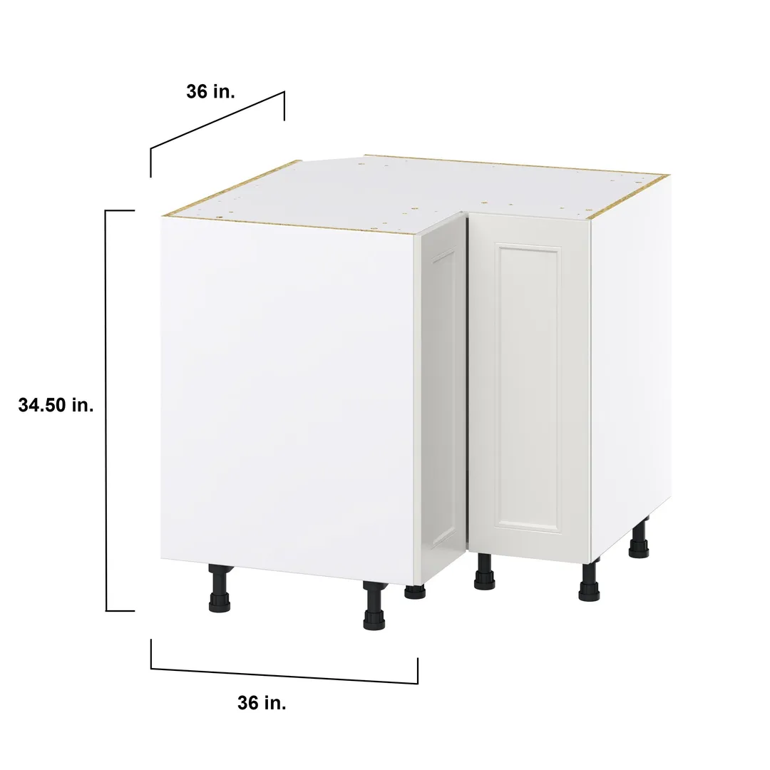 Hugo&Borg Belcourt 36-in W x 34.5-in H x 36-in D Gray Painted Lazy Susan Corner Base Fully Assembled Cabinet (Recessed Panel Shaker Style), photo 4 of 9