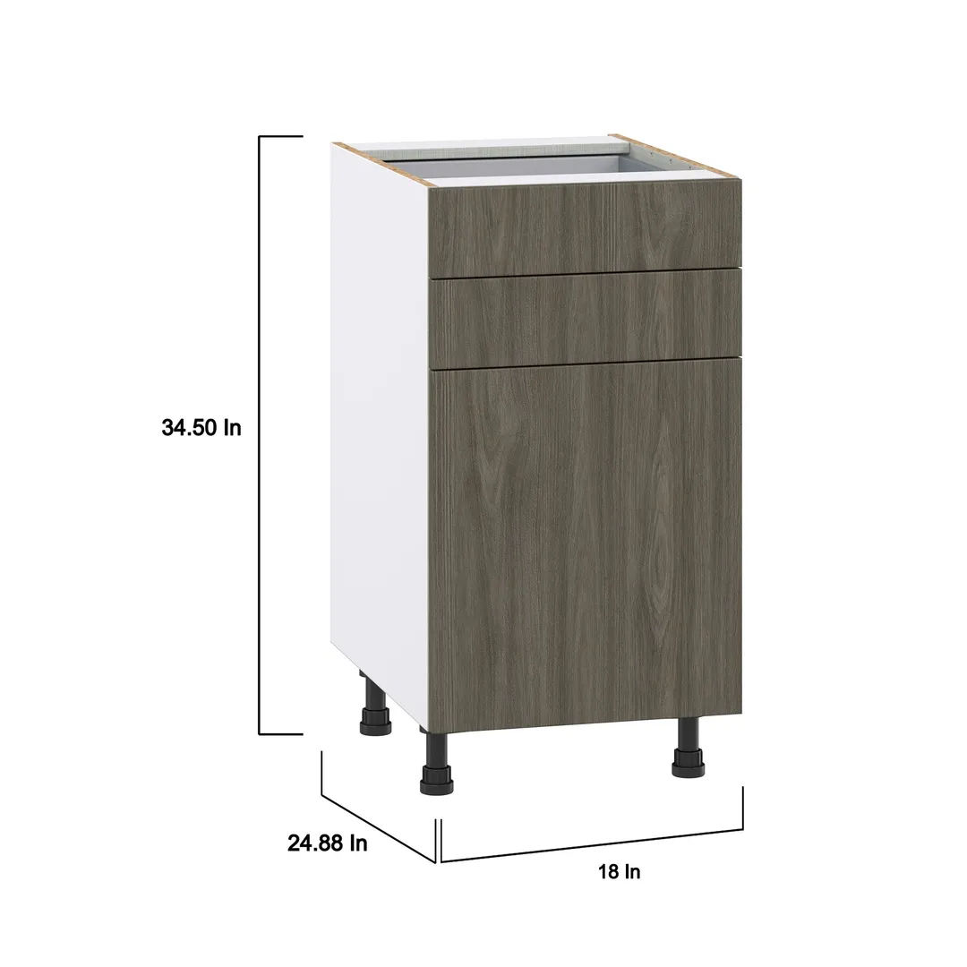Hugo&Borg Savane 18-in W x 34.5-in H x 24-in D Textmel 2-Drawers Base Fully Assembled Cabinet (Flat Panel Slab Style), photo 4 of 9