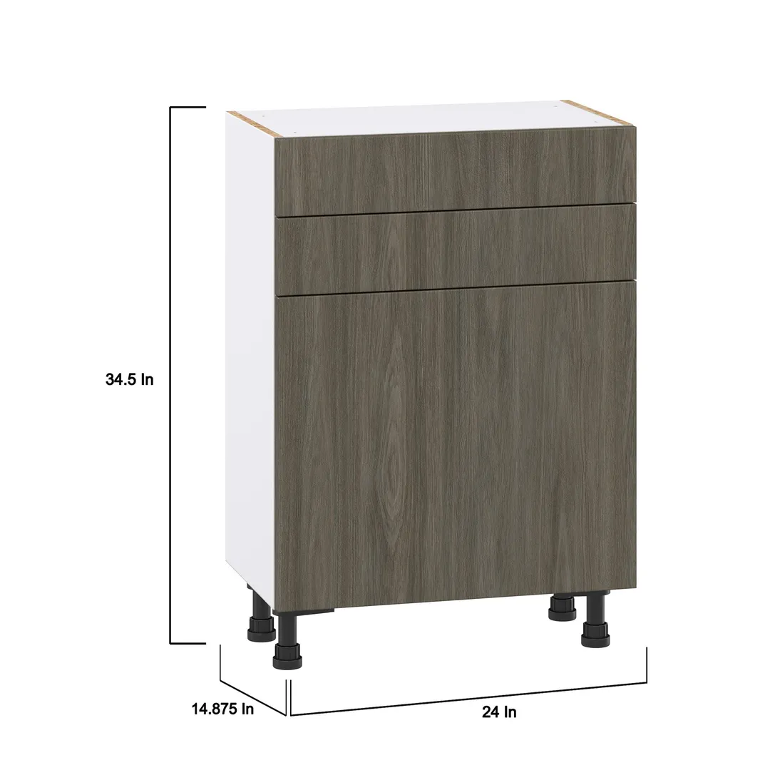 Hugo&Borg Savane 24-in W x 34.5-in H x 14-in D Textmel 2-Drawers Base Fully Assembled Cabinet (Flat Panel Slab Style), photo 4 of 9
