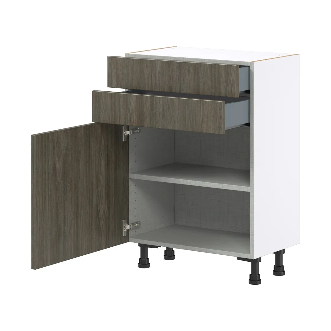 Hugo&Borg Savane 24-in W x 34.5-in H x 14-in D Textmel 2-Drawers Base Fully Assembled Cabinet (Flat Panel Slab Style), photo 6 of 9